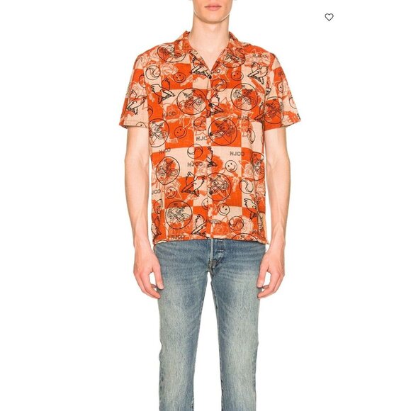 Men's NUDIE Brandon Madras Check Cotton Short Sleeve Button Down Shirt, Size XL - Picture 12 of 15